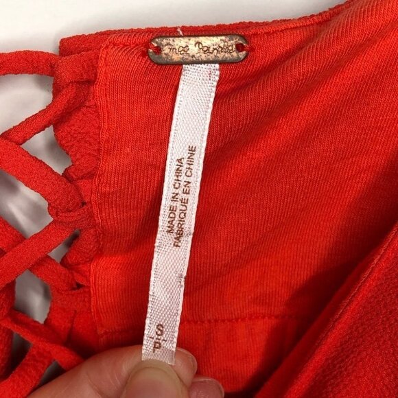 FREE People Tropical Wave Crop Top in Saturated Orange Size Small - Picture 6 of 10